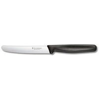Victorinox Tomat- & korvkniv, 11 cm vågig svart