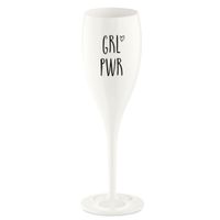 Cheers grl pwr, champagneglas med print 6-pack 100ml - Koziol