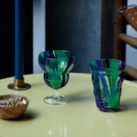 Lsa vinglas folk black/blue/green set 2 lsa