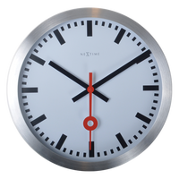 Station väggklocka ø19cm borstat aluminium - Nextime