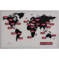World time digit 55x36x4 väggklocka - Nextime