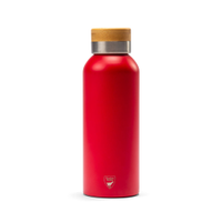 Termosflaska med bambulock 50 cl röd