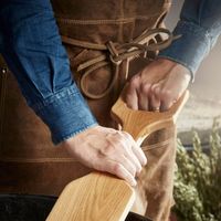 Scandinavian home scandinavian home förkläde vintage läder brun