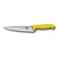 Kockkniv, 19 cm, svart fibrox gul - Victorinox