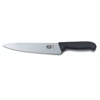 Kockkniv, vågtandad, 22 cm, svart - Victorinox