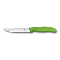 Pizzakniv, 12 cm, svart, vågtandad egg grön - Victorinox