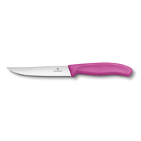 Pizzakniv, 12 cm, svart, vågtandad egg rosa - Victorinox
