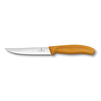 Pizzakniv, 12 cm, svart, vågtandad egg orange - Victorinox