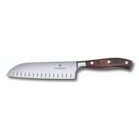Smidd räfflad santokukniv med 17 cm blad rosenträ - Victorinox