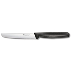 Victorinox Tomat- & korvkniv, 11 cm vågig svart