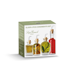 Luigi Bormioli Elixir flaska med serveringspropp, Whiskeyset med 4 glas