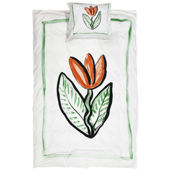 Tulip satin 150x210 vit