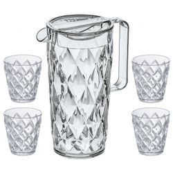 Crystal set, karaff inkl 4 glas, crystal clear - Koziol