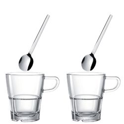 Kaffeset - kaffekopp och sked x 2 - Leonardo