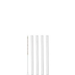 Sugrör glas 15cm 4-pack inkl borste - Leonardo