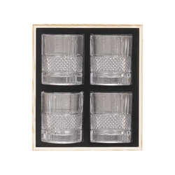 Roterande whiskeyglas 4-pack transparent