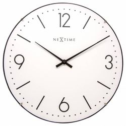 Basic dome ø35 väggklocka vit/glas - Nextime