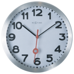 Station ø34,8 väggklocka borstat aluminium - Nextime