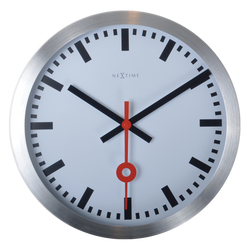 Station väggklocka ø19cm borstat aluminium - Nextime