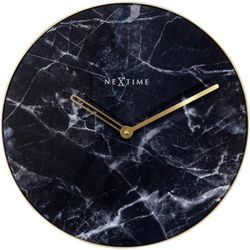 Väggklocka marmor ø40cm, svart - Nextime
