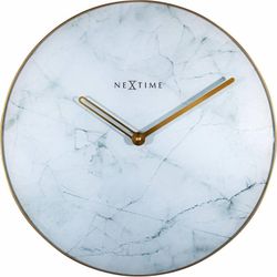 Väggklocka marmor ø40cm, vit - Nextime