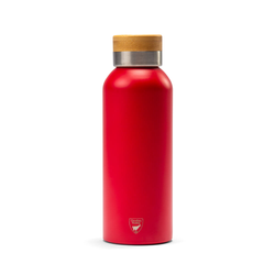 Termosflaska med bambulock 50 cl röd