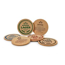Scandinavian home glasunderlägg Öl 6-pack natur