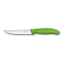 Pizzakniv, 12 cm, svart, vågtandad egg grön - Victorinox