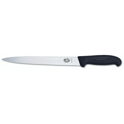 Skinkkniv, spetsig vågtandad & svart - Victorinox