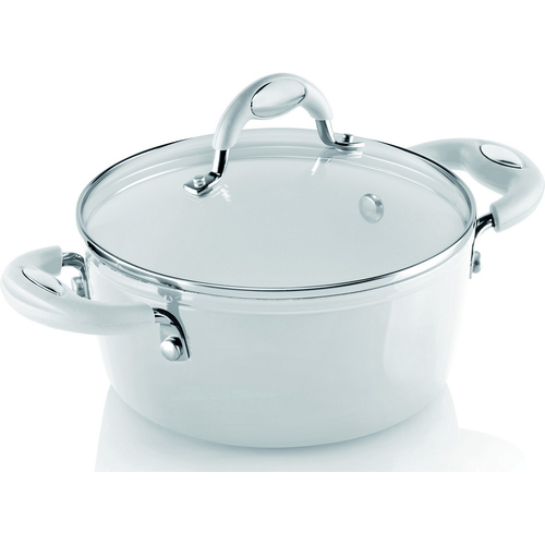Bialetti Bialetti Gryta med lock Ceramic White Line 20 cm, 2,5 L Bialetti Bialetti Gryta med lock Ceramic White Line 20 cm, 2,5 L