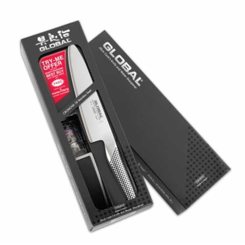 Global Global G-2220, Kockkniv  20 cm kniv inkl Minosharp knivslip 