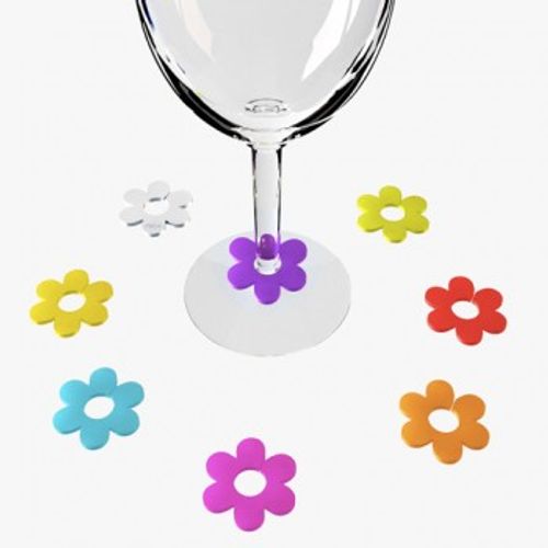 Koala Glasmarkör i silicon Daisy Koala IDENTITY 8-pack