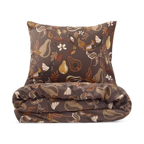 Kosta Linnewäfveri  Bäddset bandene satin 150x210 brun