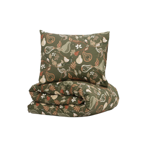 Kosta Linnewäfveri  Bäddset bandene satin 150x210 grön