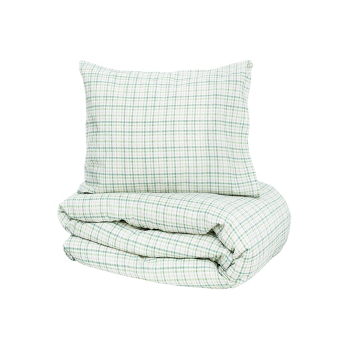 Kosta Linnewäfveri  Bäddset dalskog seersucker 150x210 grön