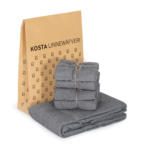 Kosta Linnewäfveri  Eliza dukset 1+12 mörkgrå