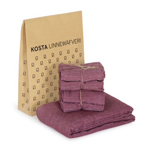 Kosta Linnewäfveri  Eliza dukset 1+12 vinröd