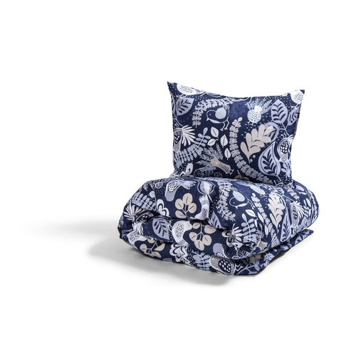 Kosta Linnewäfveri  Stormhagen satin 230x220 marinblå