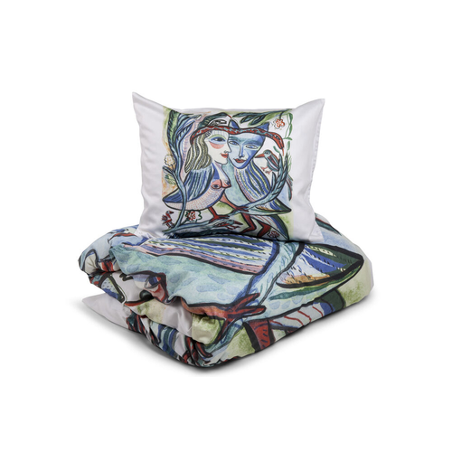 Kosta Linnewäfveri  Turturduvor satin 150x210 vit