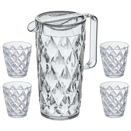 Koziol Crystal set, karaff inkl 4 glas, crystal clear - Koziol