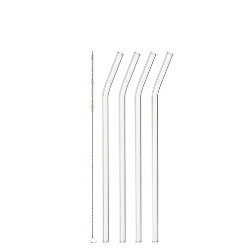 Leonardo Knik sugrör glas 23cm 4-pack inkl borste - Leonardo Leonardo Knik sugrör glas 23cm 4-pack inkl borste - Leonardo