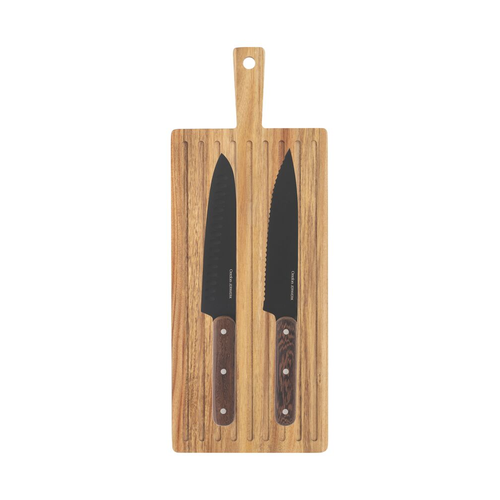 Orrefors Jernverk Blacksmith knivar 2-pack med skärbräda svart