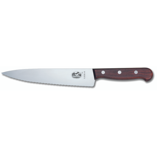 Victorinox Kockkniv, vågtandad, 19 cm, rosenträ - Victorinox