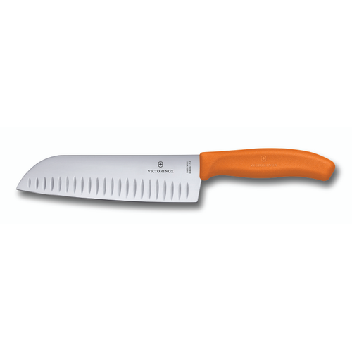 Victorinox Santokukniv räfflad 17cm orange - Victorinox