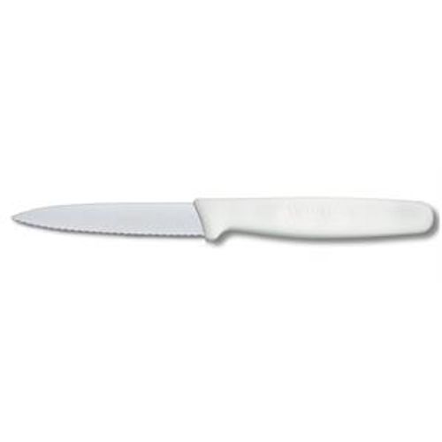 Victorinox Skalkniv, 8 cm  spetsig, vågig vit - Victorinox
