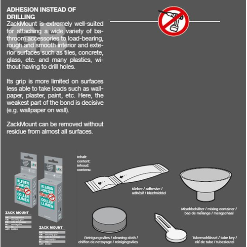 Zack Zack zack monteringsklister för 4 fästen