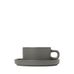 Set med 2 tekoppar och fat - pewter, pilar - Blomus