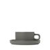 Set med 2 tekoppar och fat - pewter, pilar - Blomus
